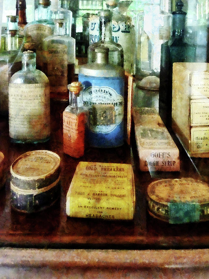 Pharmacy - Cough Remedies and Tooth Powder Photograph by Susan Savad