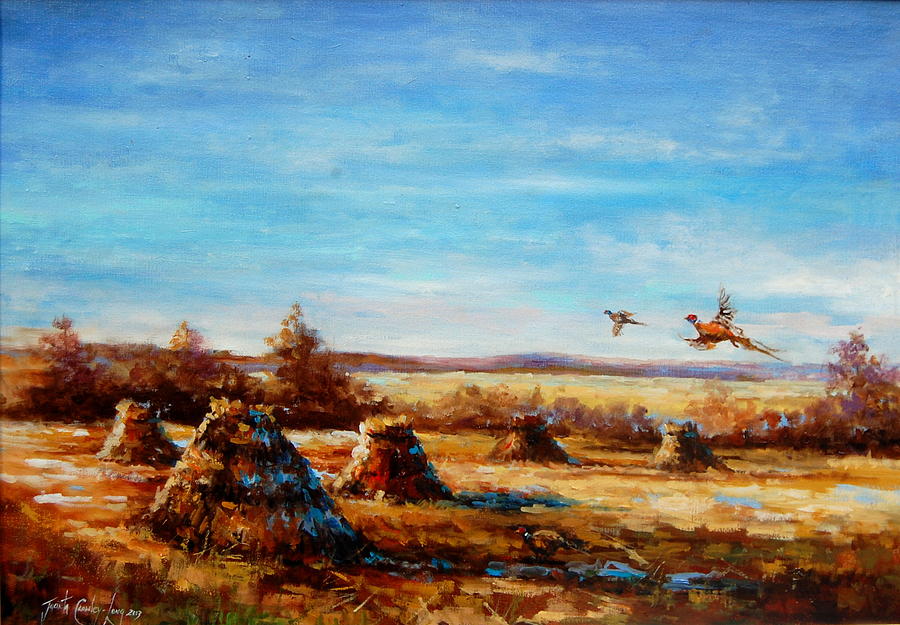 Pheasant Falling Pheasant Fall Painting by Jacinta Crowley-Long - Fine Art America