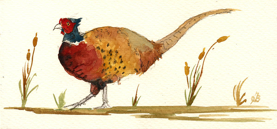 Pheasant Painting - Pheasant by Juan  Bosco