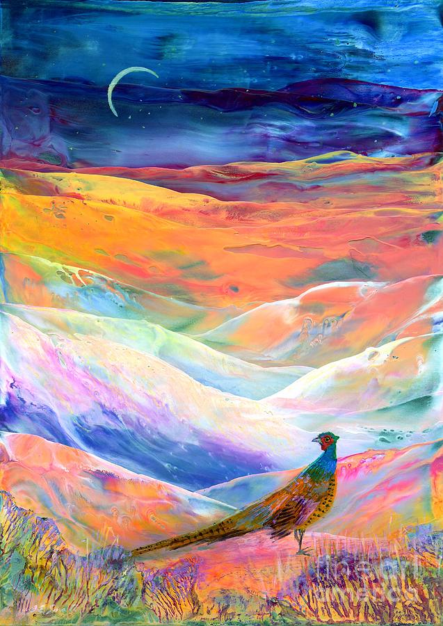 Abstract Painting - Pheasant Moon by Jane Small Abstract Painting - Pheasant Moon by Jane Small