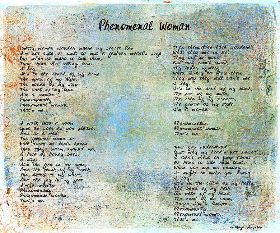 Phenomenal Woman - Blue Rustic Digital Art by Paulette B Wright