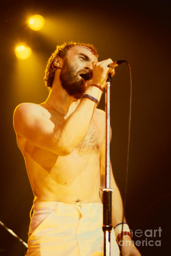 Phil Collins of Genesis at Oakland Coliseum Photograph by Daniel Larsen