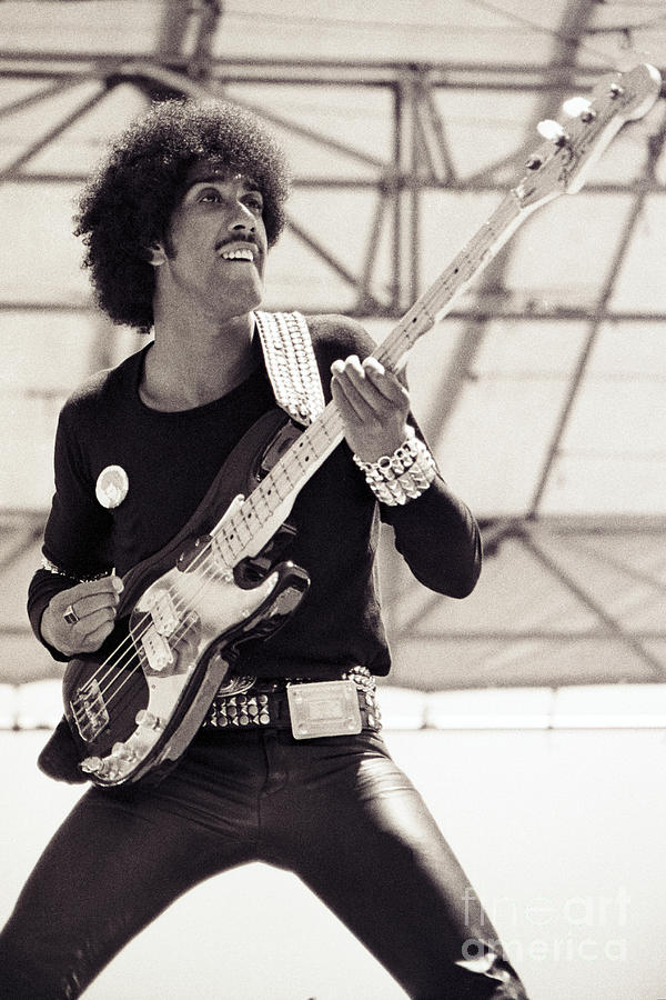 Phil Lynott of Thin Lizzy Black Rose tour at Day on the Green, Oakland CA 7-4-79 Photograph by Daniel Larsen