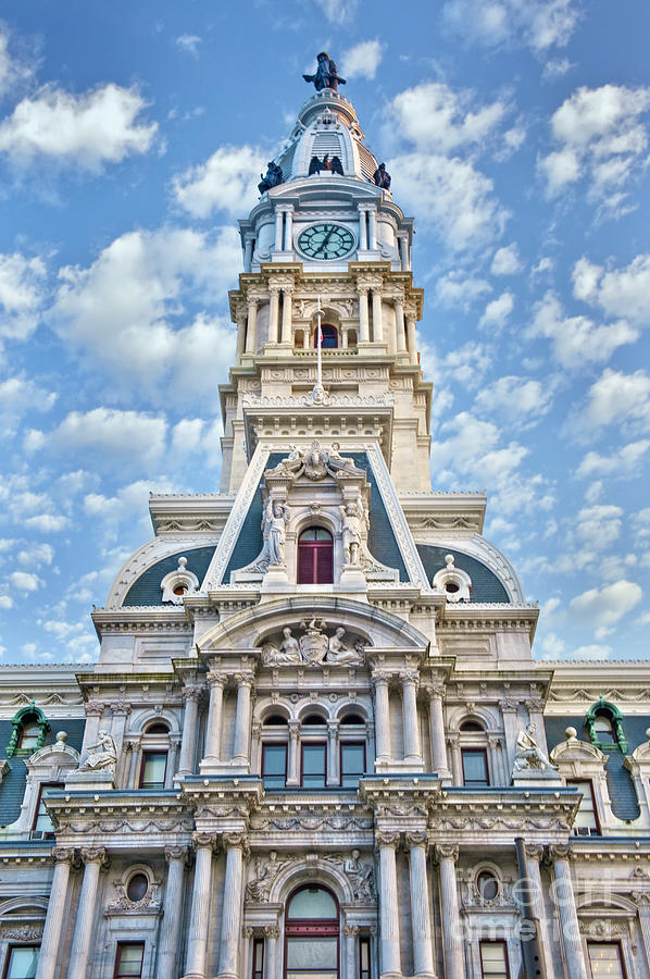 Phila City Hall Clock Tower  Photograph by David Zanzinger