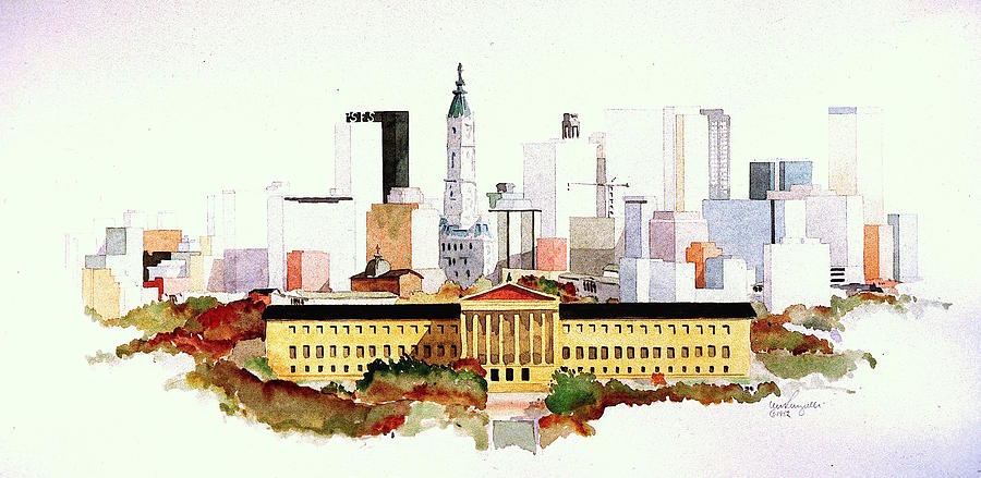 Philadelphia Art Museum Skyline Painting By William Renzulli
