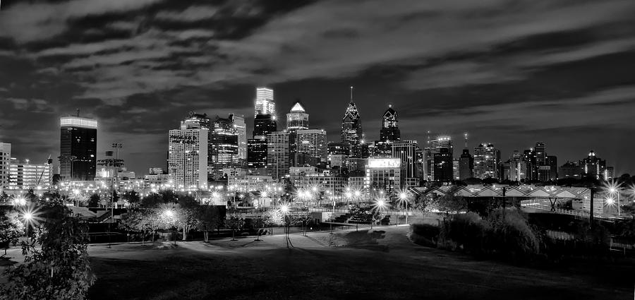 Philadelphia Photograph - Philadelphia Black and White Cityscape by Bill Cannon