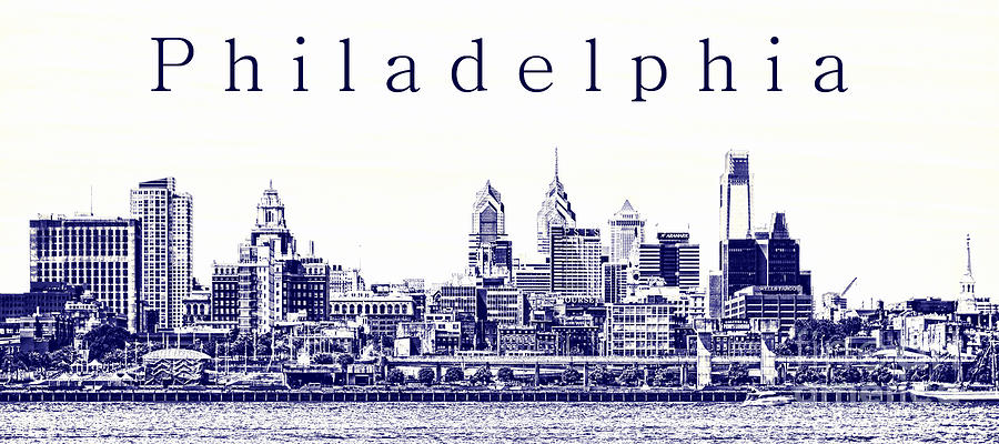 Philadelphia Photograph - Philadelphia Blueprint  by Olivier Le Queinec