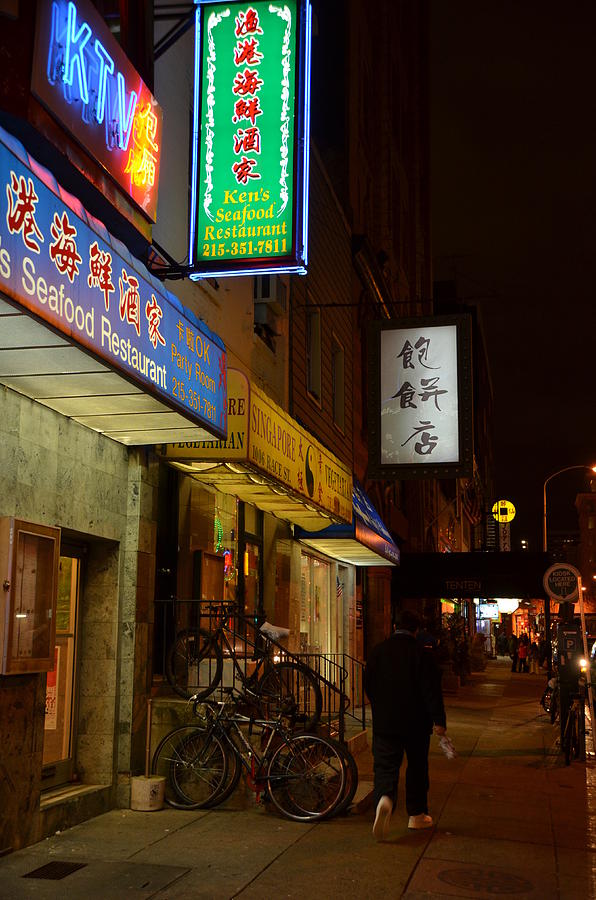 Philadelphia Chinatown-Night Walk Photograph by Alex Vishnevsky