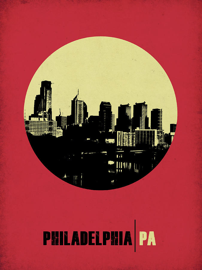 Philadelphia Digital Art - Philadelphia Circle Poster 2 by Naxart Studio