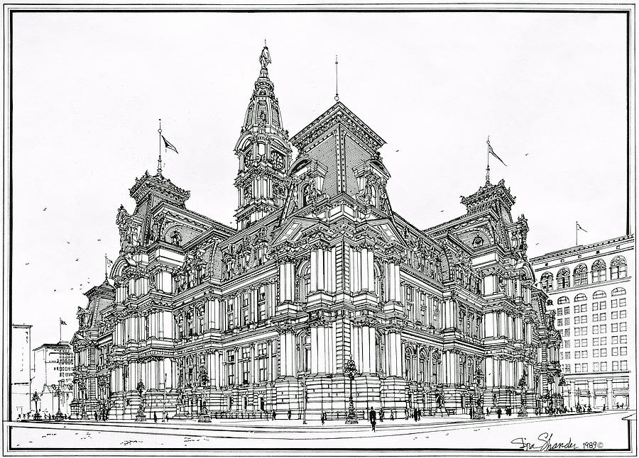 Philadelphia City Hall 1911 Drawing by Ira Shander Pixels