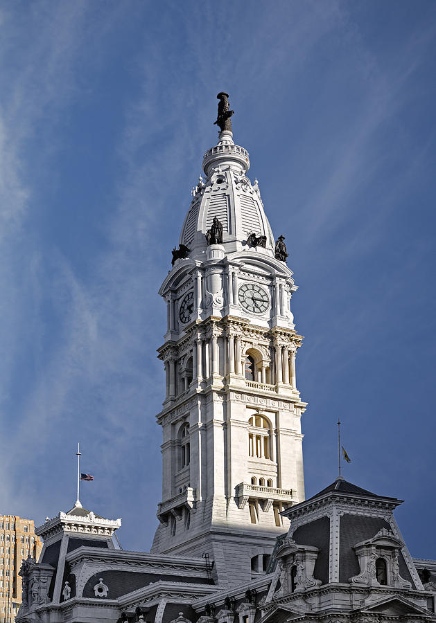 Philadelphia City Hall Tower Photograph by Susan Candelario