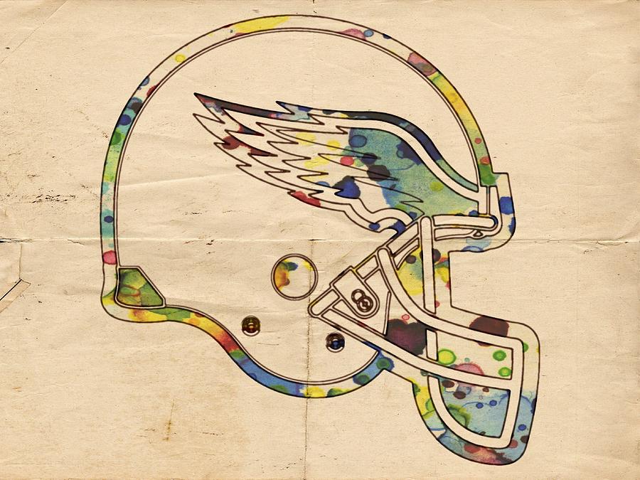 Philadelphia Eagles Helmet Vintage Painting by Florian Rodarte - Fine Art  America