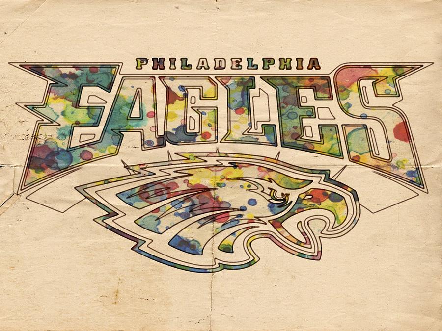 Philadelphia Eagles Vintage Art Kids T-Shirt by Florian Rodarte