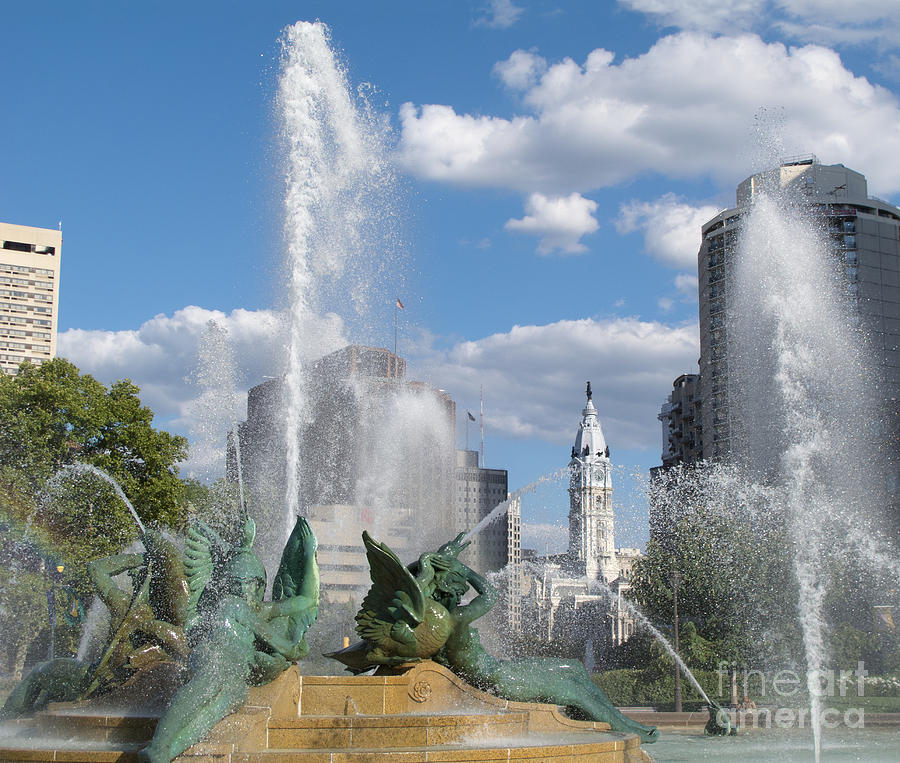 Philadelphia Fountain View Photograph by Ann Horn