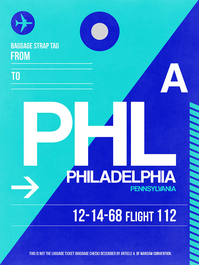Philadelphia Digital Art - Philadelphia Luggage Poster 1 by Naxart Studio