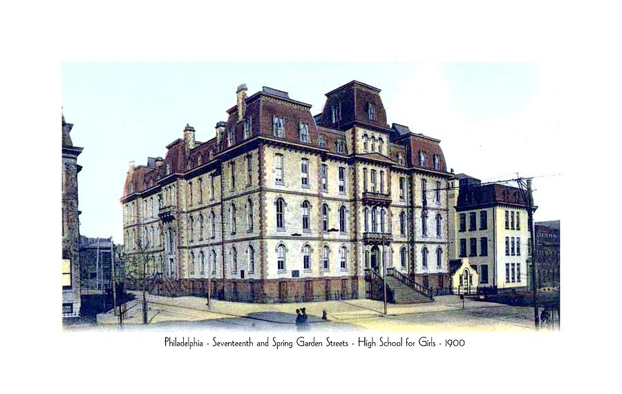 Philadelphia Pennsylvania - High School for Girls - 17th and Spring Garden Streets - 1900 Digital Art by John Madison