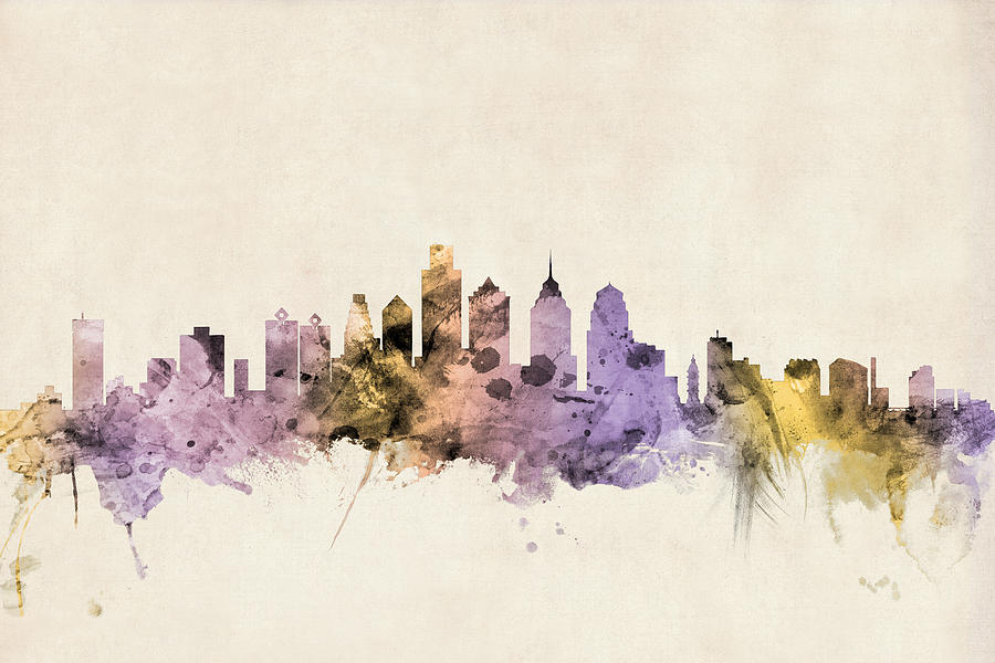 Philadelphia Pennsylvania Skyline Digital Art by Michael Tompsett
