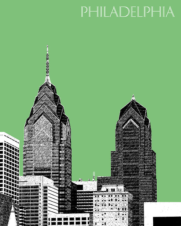 Architecture Digital Art - Philadelphia Skyline Liberty Place 2 - Apple by DB Artist
