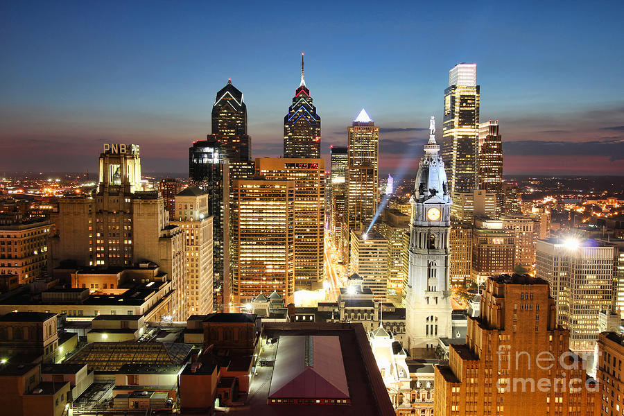 Philadelphia Skyline Sunset Photograph By Ultra Violet Photography | Pixels