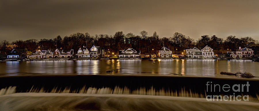 Philadelphia s Boathouse Row at Night by Mark Ayzenberg