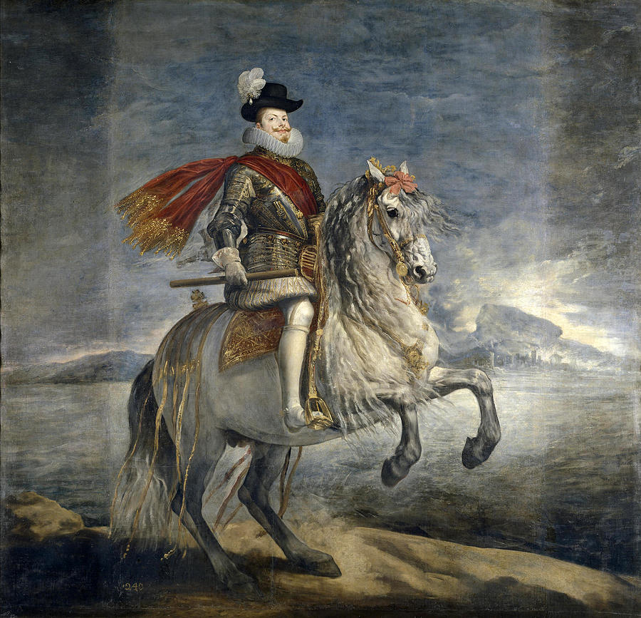 Philip III on Horseback Painting by Diego Velazquez