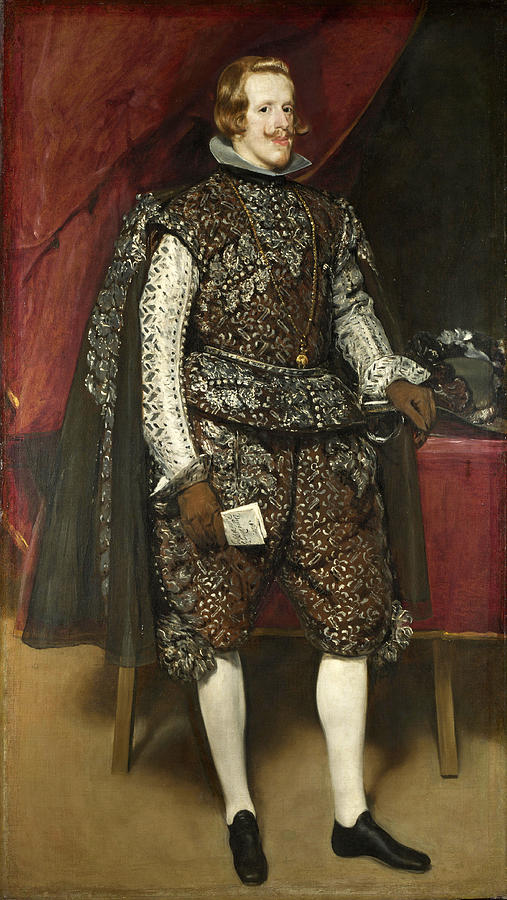 Philip IV of Spain in Brown and Silver Painting by Diego Velazquez