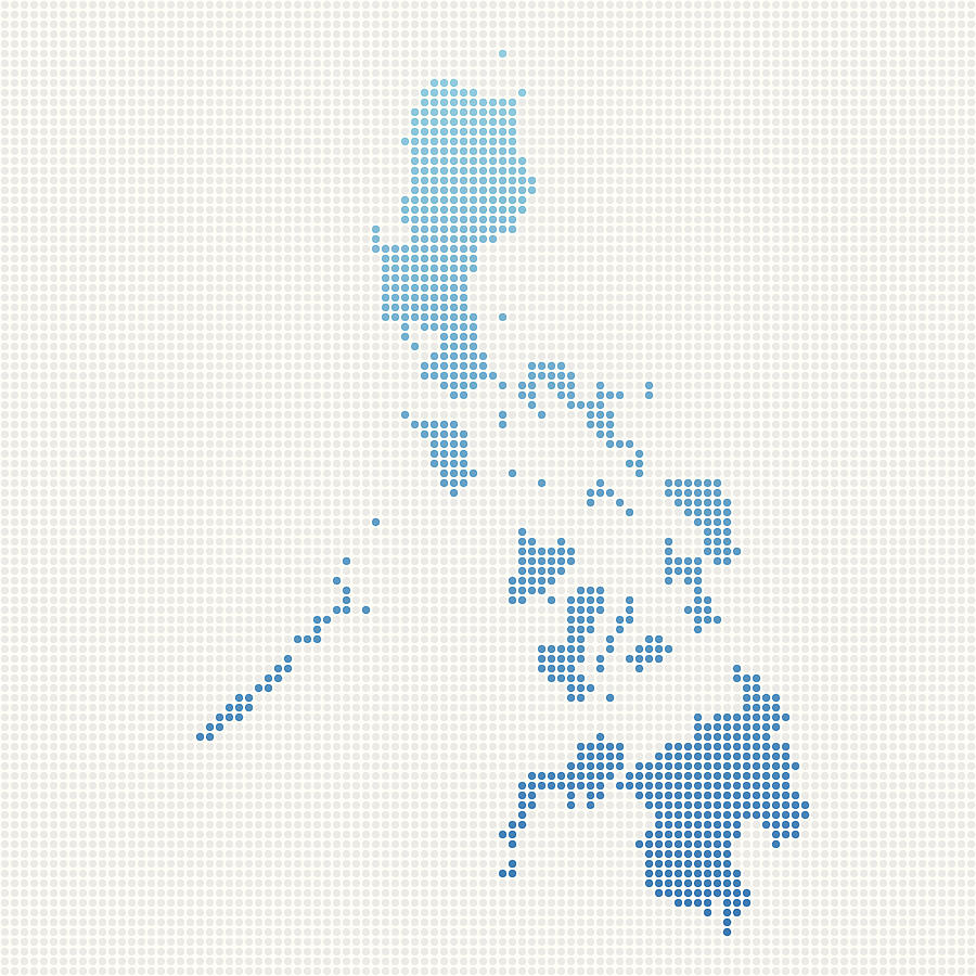 Philippines Map Blue Dot Pattern Drawing by FrankRamspott