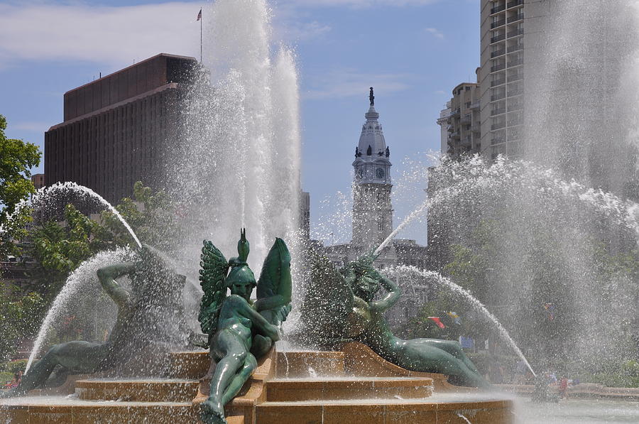Philadelphia Photograph - Philly Fountain by Bill Cannon