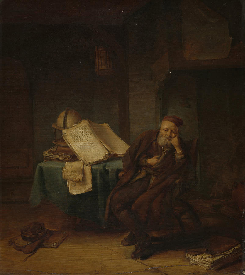 Philosopher In His Study, Jacob Van Spreeuwen Drawing by Litz ...