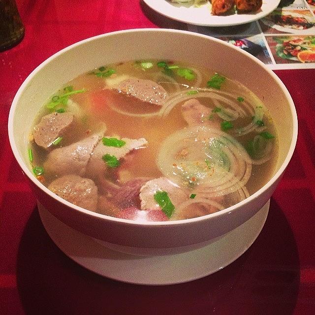 Food Photograph - Pho Beef & Seafood Bowl. This Junt Off by Nathan Savage