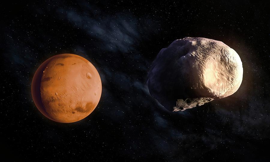 Phobos And Mars, Artwork Digital Art by Andrzej Wojcicki Phobos And Mars, Artwork Digital Art by Andrzej Wojcicki