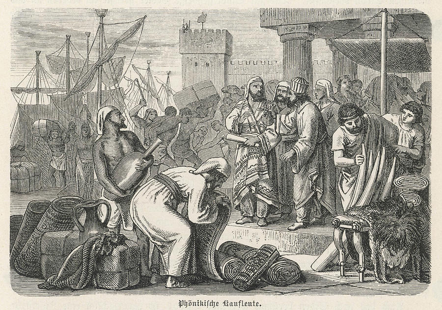 Phoenician Merchants Drawing by Mary Evans Picture Library - Pixels