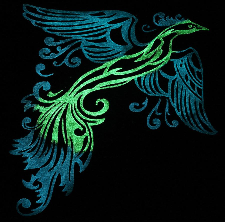 Phoenix Painting - Phoenix in flight by Twilight Vision