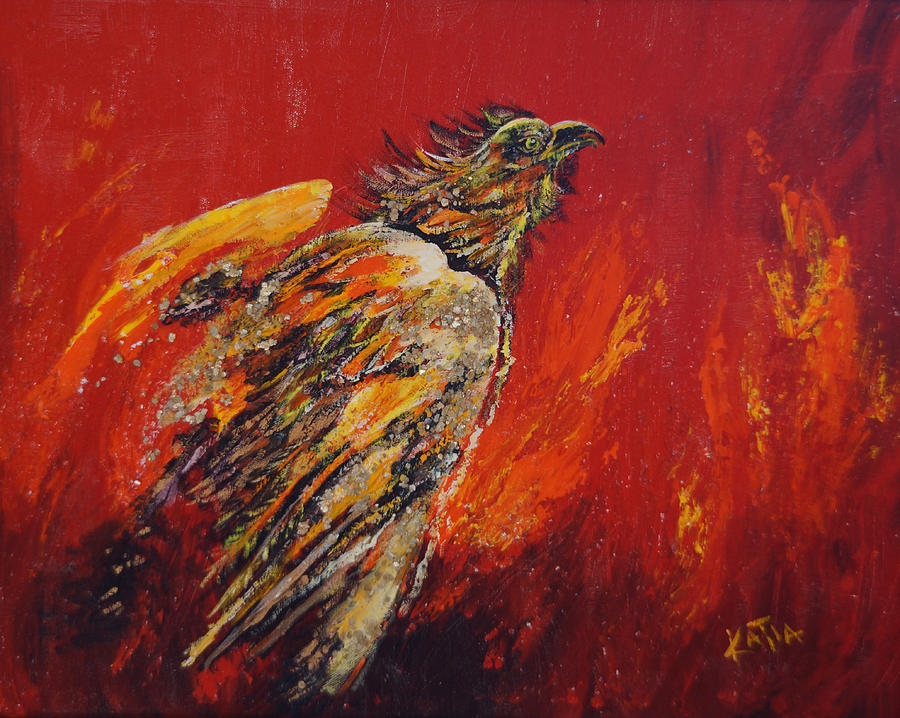 Phoenix Rising Painting by Katia Ramirez