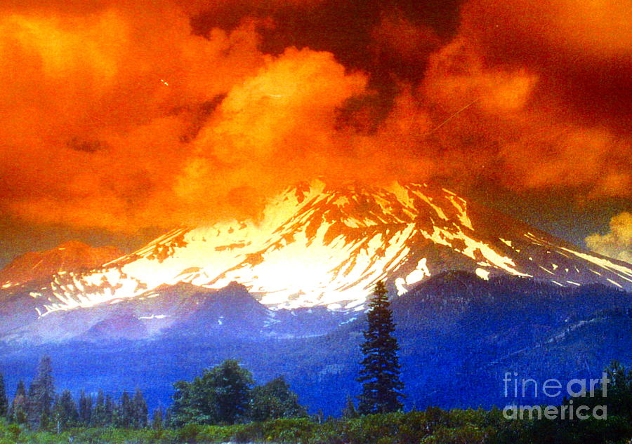 Phoenix Rising Mt.Shasta Painting by Shasta Eone Fine Art America