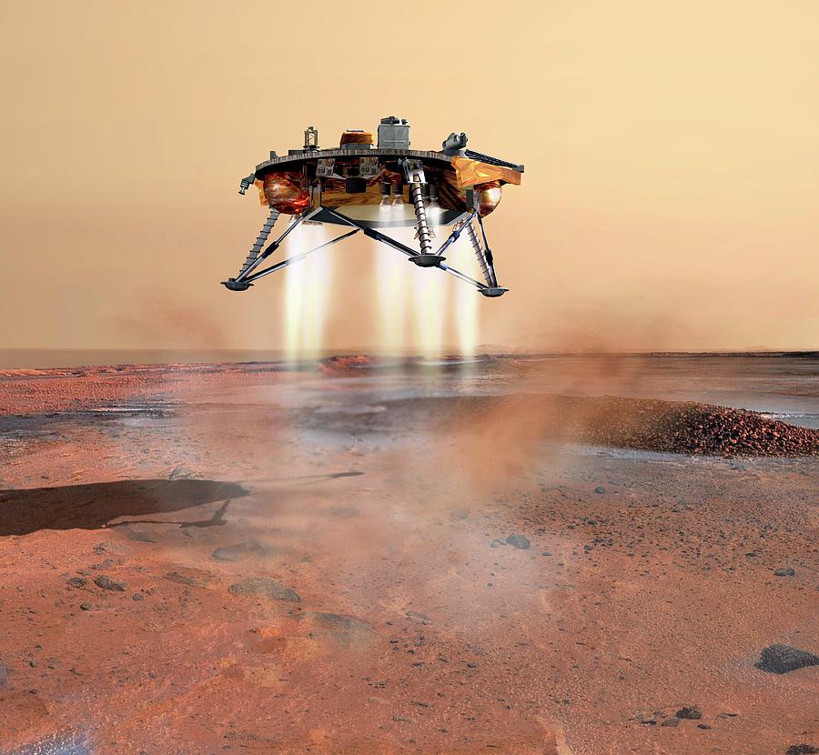 Phoenix Spacecraft Landing On Mars Photograph by Nasa/jpl-caltech/university Of Arizona/science Photo Library