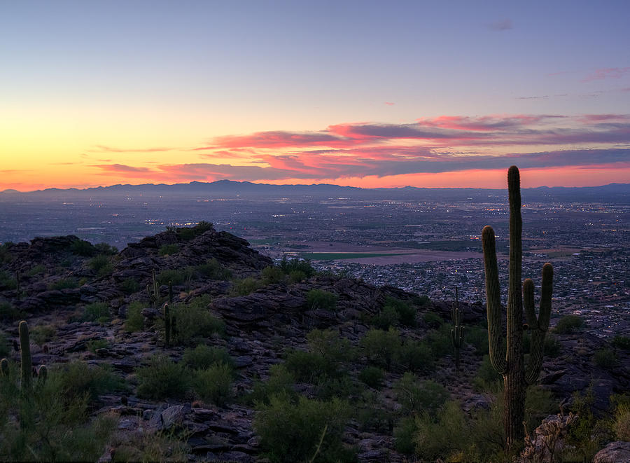 Phoenix Sunset  Arizona Photograph by Rafael La O Garcia
