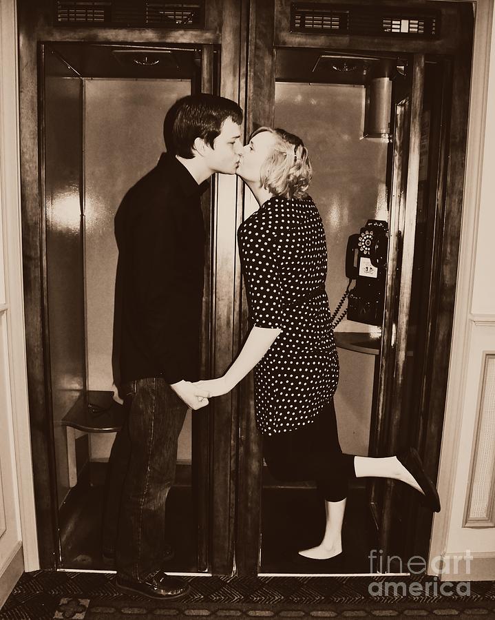 Phone Booth Kiss Photograph by Mindy Bench