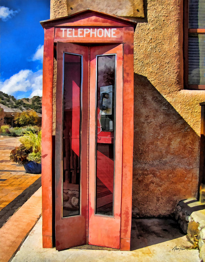 Phone Booth Southwest Style Digital Art by Ann Powell