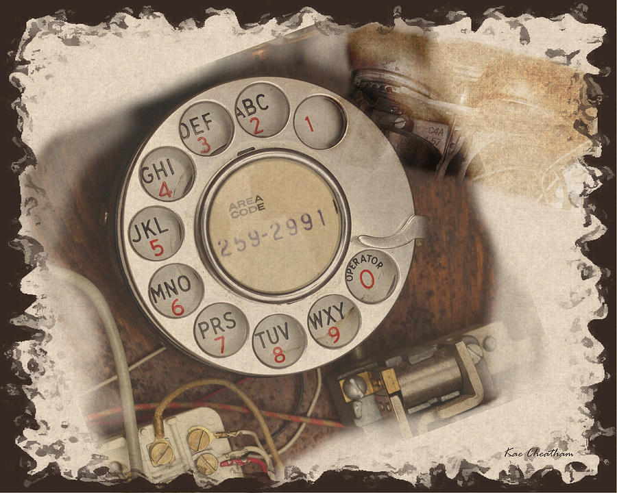 Dial Telephone Digital Art - Phone Old Style by Kae Cheatham