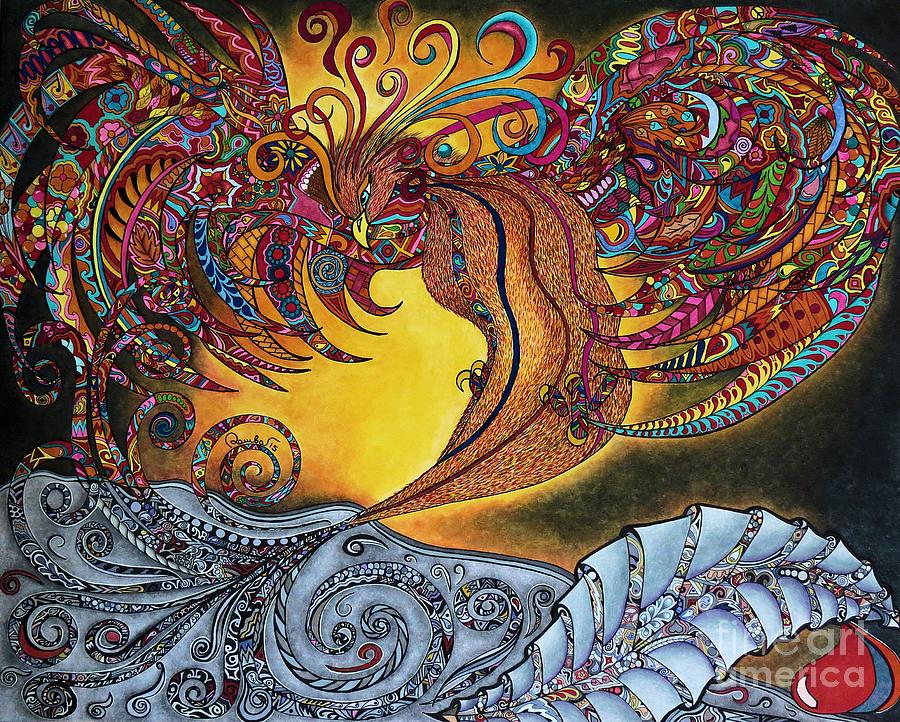 Phoenix Painting - Phoenix Rising by Rebeca Rambal