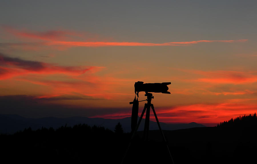 Device Photograph - Photo Camera At Sunset by Ioan Panaite