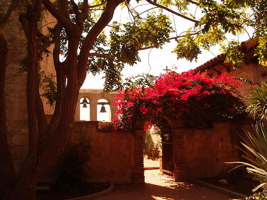 Mission San Juan Capistrano Photograph - Photo of Bells and Belcourt by Jan Mecklenburg