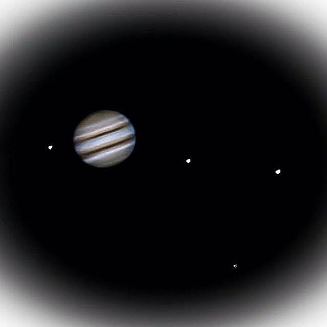 Nature Photograph - Photo Of Jupiter And Four Moons Taken by Mark Jackson