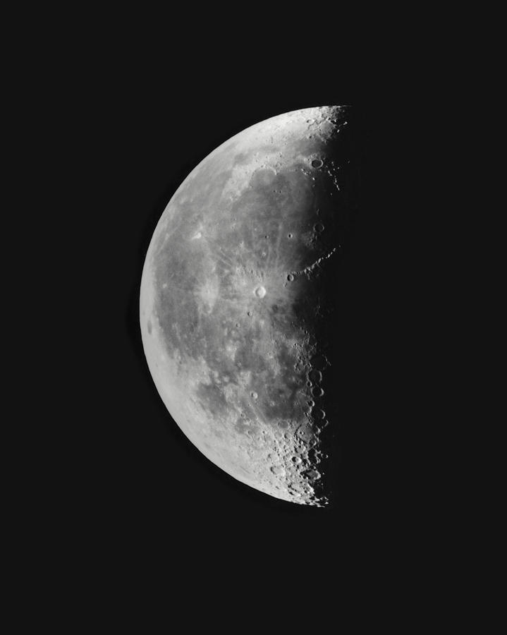 Photo Of The Moon Nearing Third Quarter Photograph by John Sanford ...