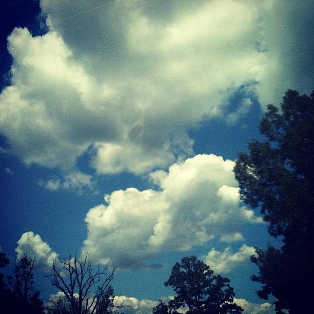 Landscape Photograph - Photo On The Road Home #clouds #bluesky by Braden Chaufty
