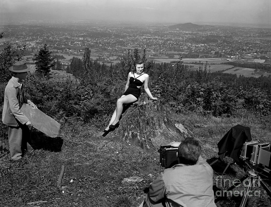 Photo Shoot 1947 Photograph by Martin Konopacki Restoration