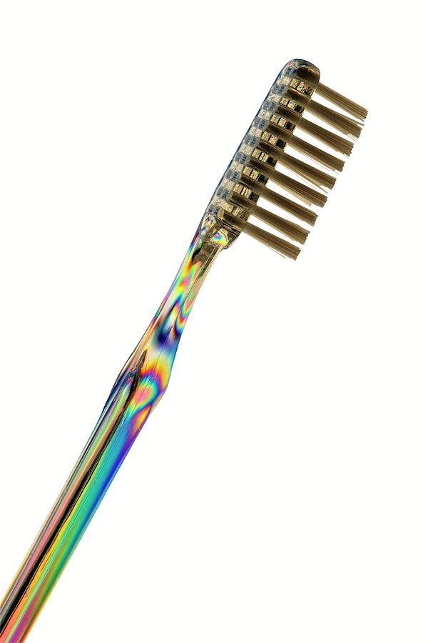 Photoelastic Stress Of Toothbrush Photograph by Alfred Pasieka/science Photo Library
