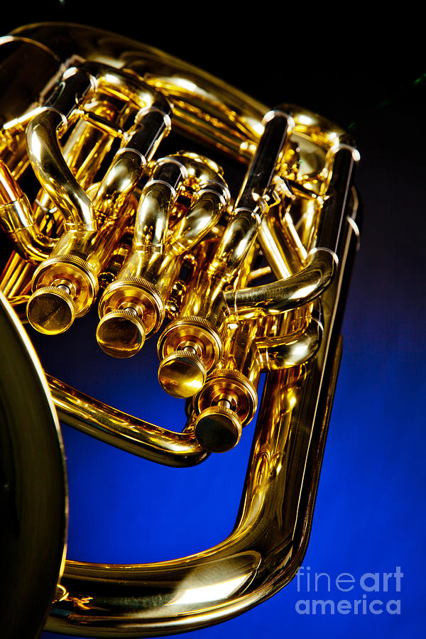 Photograph of a music tuba brass instrument in color 3284.02 Photograph by M K Miller