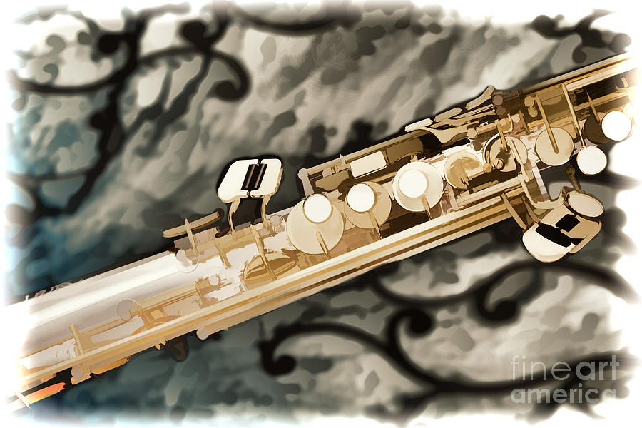 Photograph of Classic Soprano Saxophone painting 3348.02 Painting by M K Miller